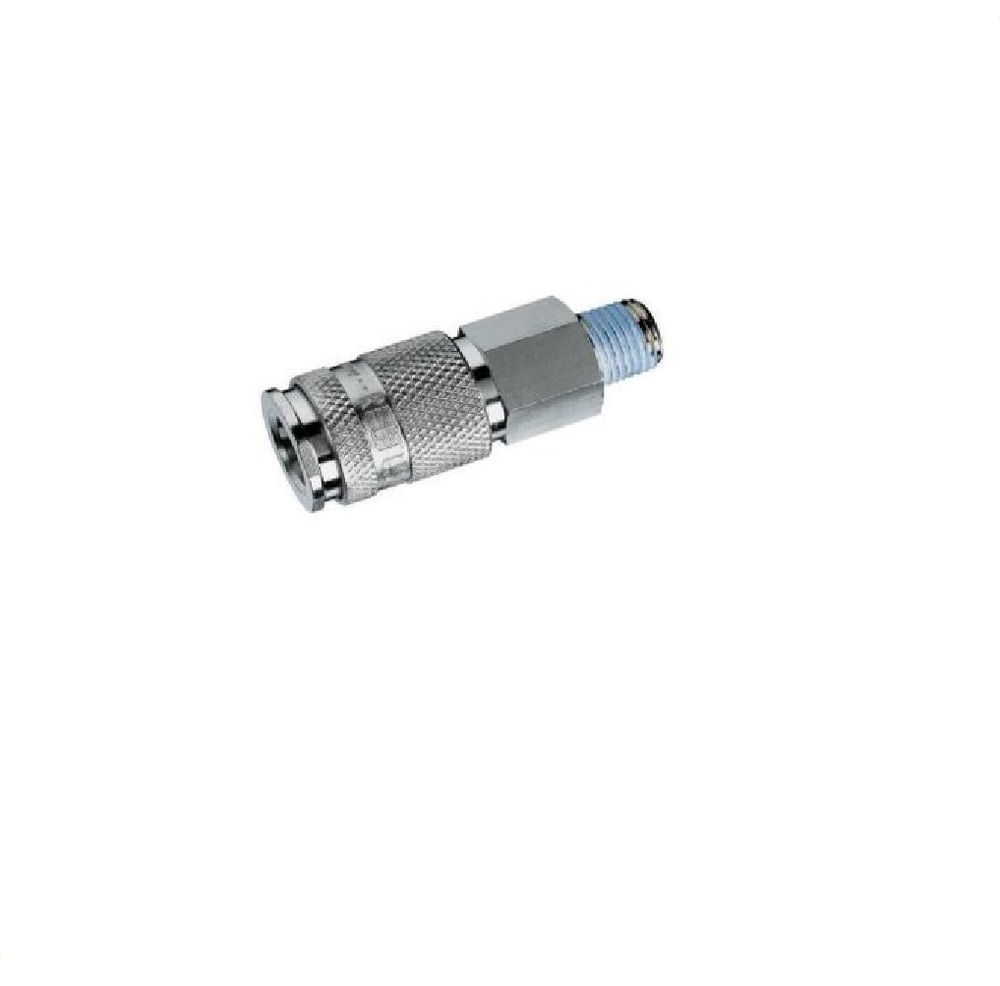 30KAAN21SPX RECTUS STEEL COUPLER<BR>1/2" NPT MALE SGL SHUT-OFF SOCKET